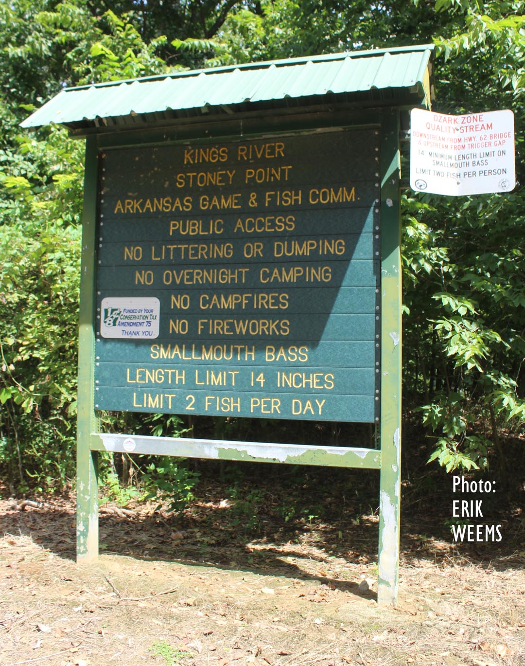 Kings River Stoney Point Rules Sign